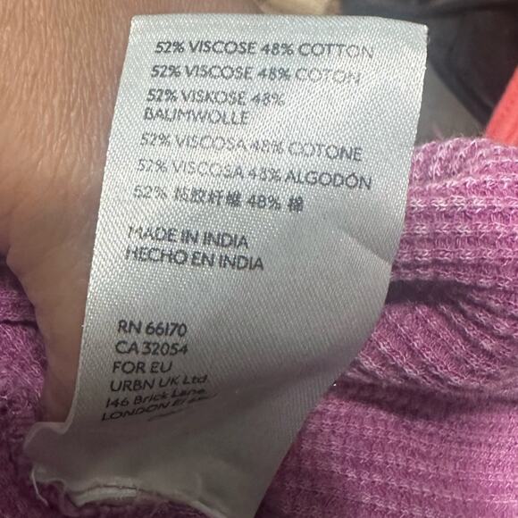 Pilcro Anthropologie Tie-Dye Thermal Top 3/4 Sleeve Petite Pink Women's - Picture 2 of 10